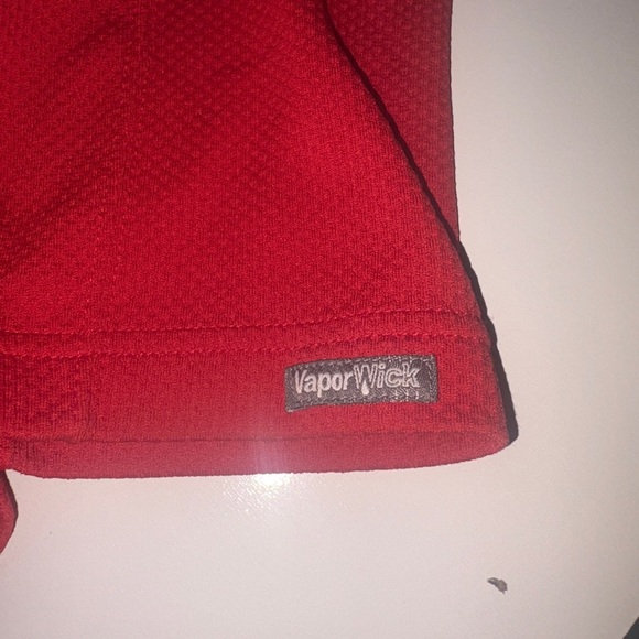 The North Face Mens Vapor Wick Red Short Sleeve Tennis Tail Polo Shirt Size L - Picture 8 of 9